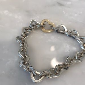 Vintage authentic Tiffany heart link bracelet